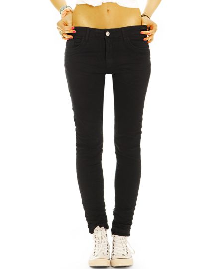 Low Waist Hose hüftige Röhrenjeans Skinny Stretch schwarze Slim Fit Hüftjeans - Damen - j42p