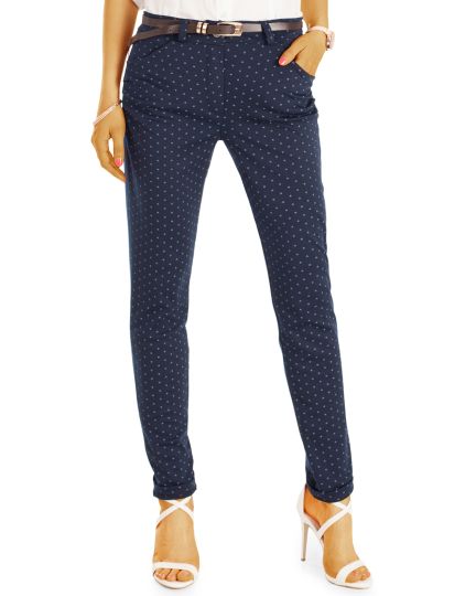 coole Stoffhose - röhrige Slim Fit Damen Chino mit Sternenmuster - Damen - j62k