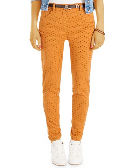 coole Stoffhose - röhrige Slim Fit Damen Chino mit Sternenmuster - Damen - j62k