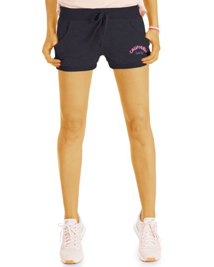 Kurze Damen Hosen aus Baumwolle - Sportliche Mini Shorts California Style - j65k