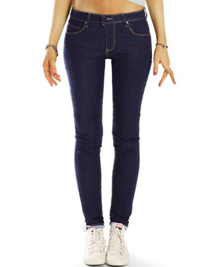 medium waist slim cut Jeans regular dunkelblaue Jeans stretch Hosen - Damen - j32L-1