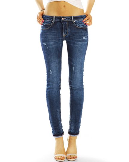  Skinny Röhrenjeans Stretch Fit in dunkelblau medium / low waist Hosen - Damen - j55L