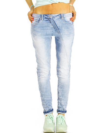 Low Waist Jeans Hüftjeans Röhrenjeans Skinny Hosen straight cut  - Damen -  j3g-3
