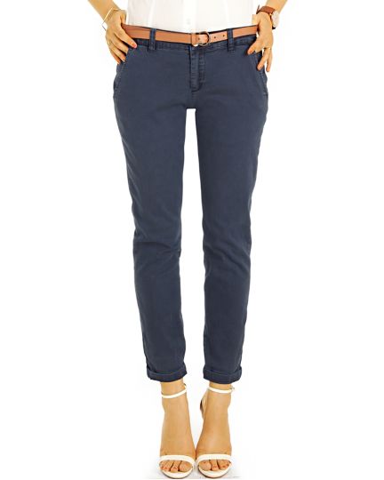 Chinos, Stoffhosen, relaxed fit klassische Hosen mit Stretch - Damen - j17e