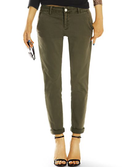 Chinos, Stoffhosen, relaxed fit klassische Hosen mit Stretch - Damen - j17e