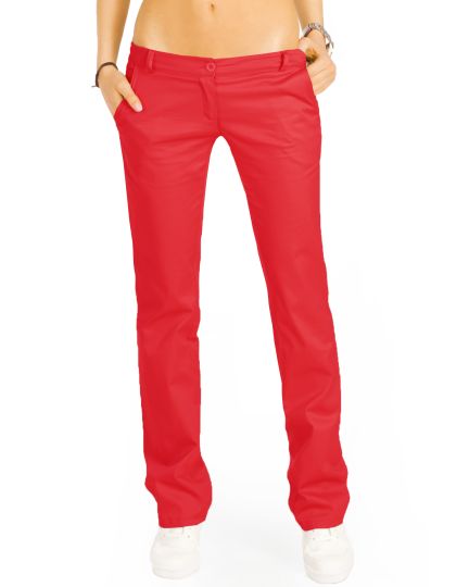 Damen Chinos - Sommerliche Stoffhosen mit ausgestelltem Bein - j20k - Rot
