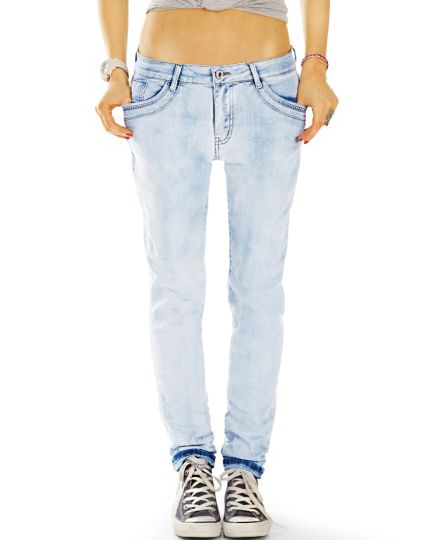 Boyfriend Jeans Hose Medium Rise Relaxed Fit - Locker bequem klassisch - Damen - j24i-1