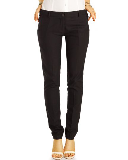 Elegante Stoffhosen, klassische low waist Hosen, Stretch Businesshosen - Damen - j40g3