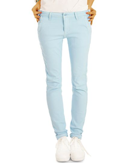 Hüftjeans im Chino Hosen Look - stretchiger bequemer röhriger Skinny Schnitt - Damen - j1p