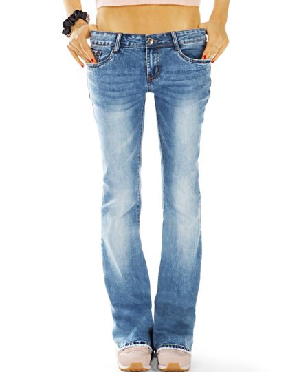 be styled Bootcut Jeans Hose Medium Waist - Schlagjeans in Stretch Slim Fit Passform - Damen - j16p