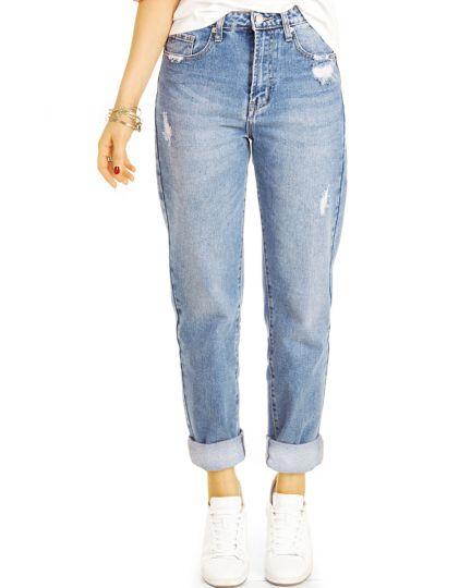 Mom Jeans Boyfriend destroyed Hose Baggyjeans relaxed Tapered fit  -  Damen - j21r-3