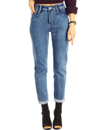 Boyfriend Jeans High Waist Hose stretchig - klassisch, bequem -  Damen - j14g-1