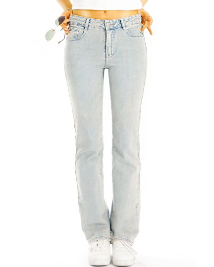 Gerade Jeans Hose Medium Rise Slim Fit Straight cut Jeanshose - Damen - j9k
