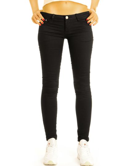 Low Waist Hüfthose hüftige Röhrenjeans Skinnyhose enge Strech Hüftjeans - Damen - j34L-1