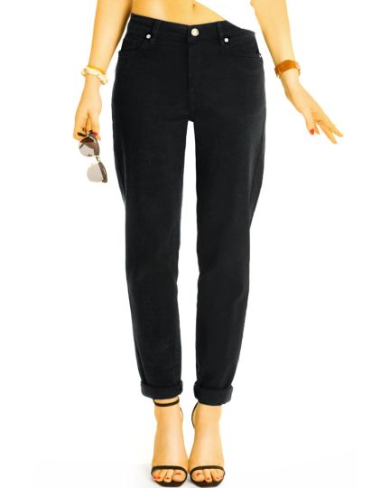 Mom fit Jeans schwarze medium waist Boyfriendhose loose fit Baggyjeans – Damen – j42k