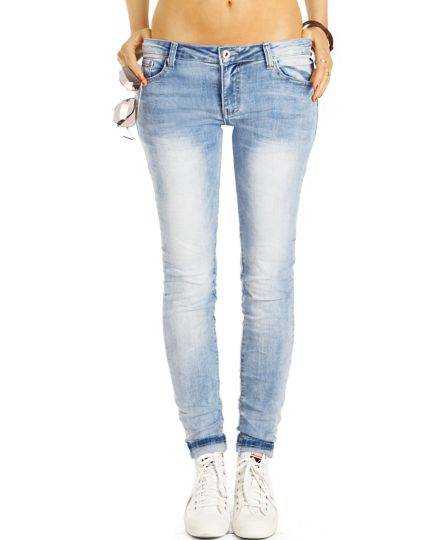 Hüftjeans Vintage Röhrenjeans Skinny Hosen zerissen Slimfit - Damen - j23k-1