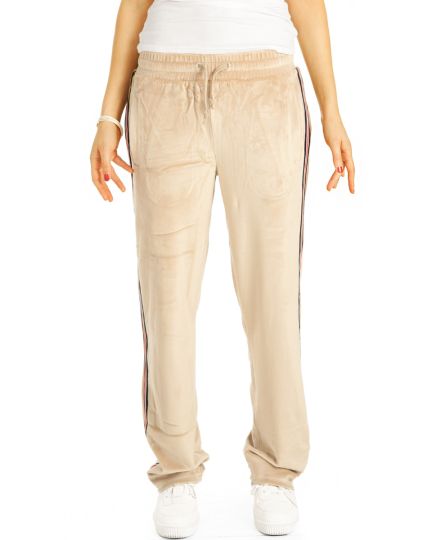 Lounge Hosen, Jogginghose Homewear Velour Sporthose - Damen - t113z