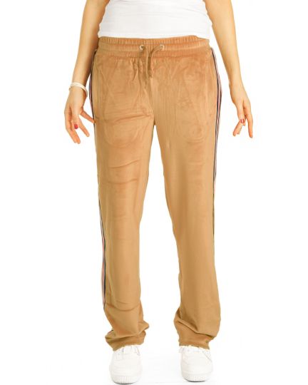 Lounge Hosen, Jogginghose Homewear Velour Sporthose - Damen - t113z