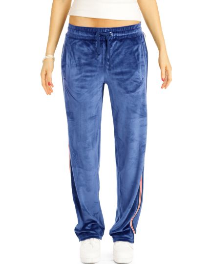 Lounge Hosen, Jogginghose Homewear Velour Sporthose - Damen - t113z