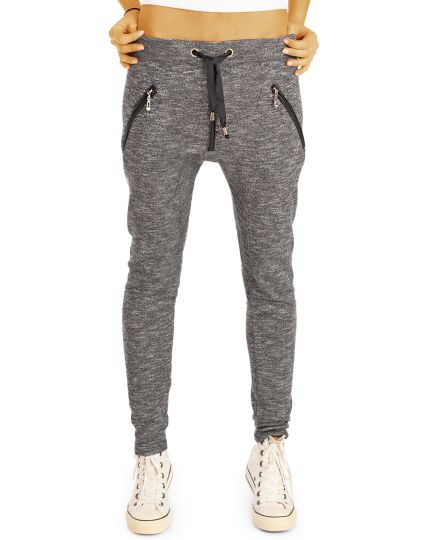 Jogginghose bequeme weite lässige Passform Lounge hosen - Damen - j1r-grau
