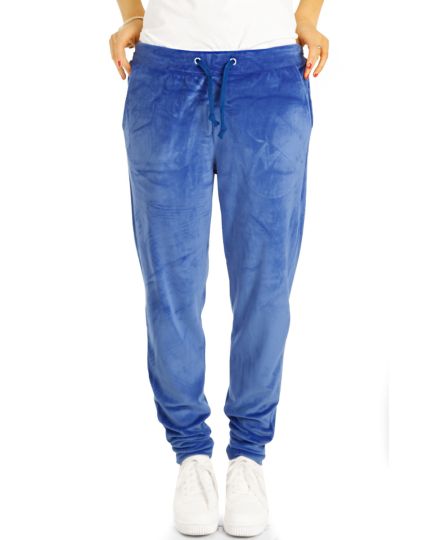 Lounge Hosen, Jogginghose Homewear Velour Sporthose - Damen - t112z