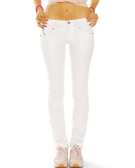  Skinny Röhrenhose Stretch Fit in weiß low waist Jeans- Damen - j3k-1