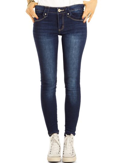 Röhrenjeans Skinny Fit Blue Jeans Medium Waist  Jeans aus Stretch Denim - Damen - j16f-1