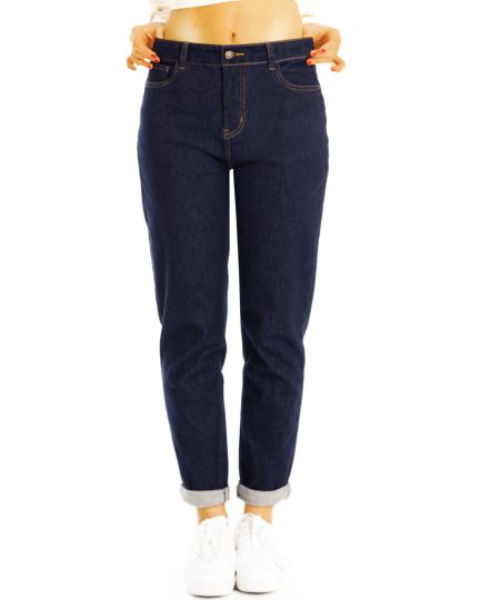 Baggy Jeans Boyfriend Hosen Mom fit Hose High Waist Jeanshose - Damen -  j27L-3