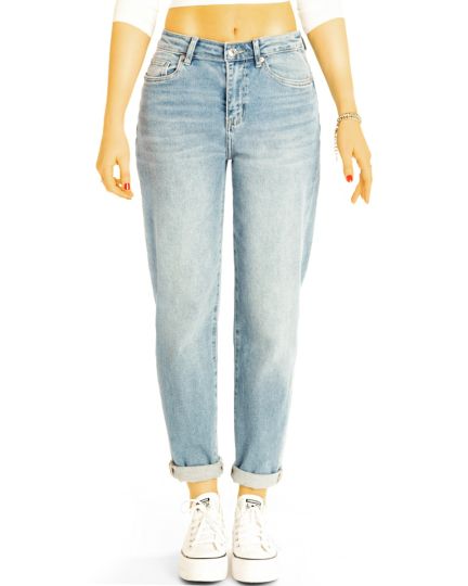 Lockere Mom Fit Boyfriend Jeans Hose bequeme High Waist Jeans - Damen - j35k