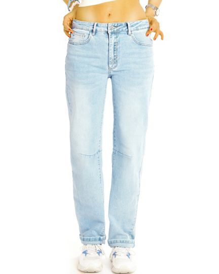 Mom Jeans Hose loose fit Boyfriend High Waist Jeans - lockere Tapered fit stretchig -  Damen - j47L-1