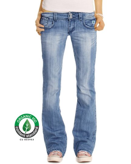 BE STYLED Premium Bootcut Jeans Hose - hüftige Jeans in klassischer Passform, Organic Baumwolle  -  Damen - j06x-BIO