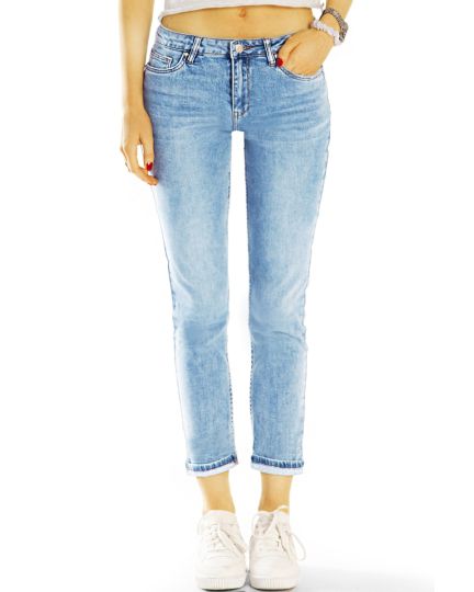 Medium Waist Jeans 7/8 Röhrenjeans Skinny slim fit Hosen - Damen j18m