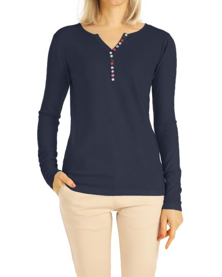 Damen Shirt, Pulli  mit tollem Ausschnitt Top Oberteil bequeme lockere Bluse mit Kaschmir  - Frauen - t87z