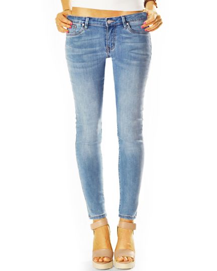 medium waist slim cut Jeans regular hellblaue Jeans stretch Hosen - Damen - j41L-1