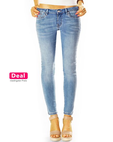 medium waist slim cut Jeans regular hellblaue Jeans stretch Hosen - Damen - j41L-1