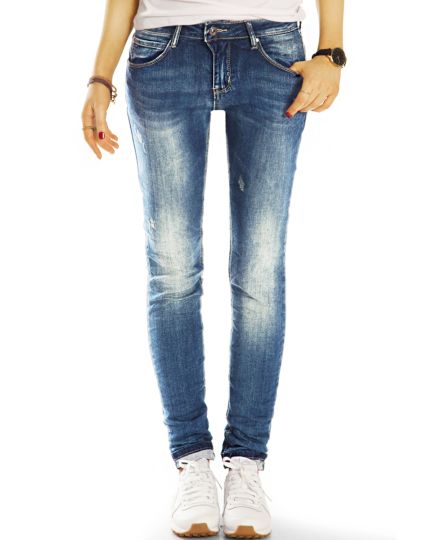 Low Waist destroyed Jeans Hüftjeans Röhrenjeans Vintage Skinny Hosen - Damen -  j4m