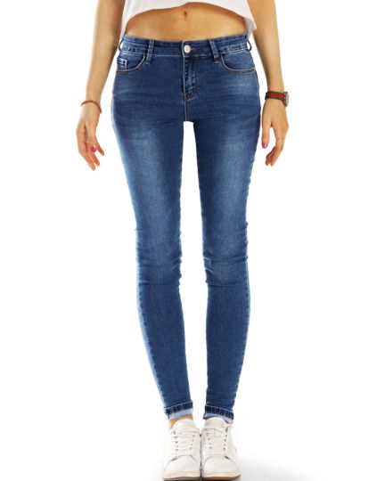 medium waist slim cut Jeans regular denim blaue Jeans stretch Hosen - Damen - j49L