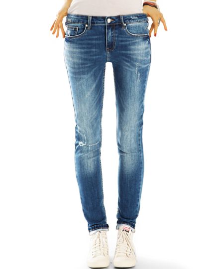 Röhrenjeans Skinny Fit Blue Jeans Medium Waist  Jeans aus Stretch Denim - Damen - j30k-1