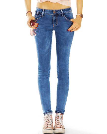 Röhrenjeans Super Skinny Low Waist Jeans Hose hüftige Strecht PushUp Schnitt - Damen - j21i-2