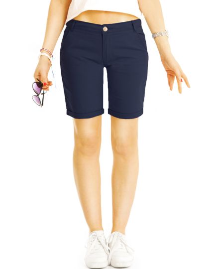 Sommer Low waist Chino Stoff Shorts - Kurze lockere Hosen mit niedriger Leibhöhe - Damen - j5L-2