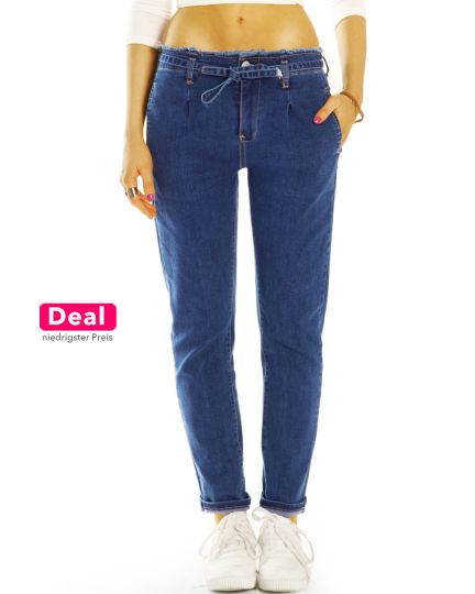 Boyfriend Jeans Baggy Hose Low Rise - Locker Bequem Weit Stretchig -  Frauen - j21r-2
