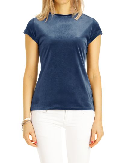 T- Shirt, Nicki Top Velour Loungewear Oberteile- Damen - t119z